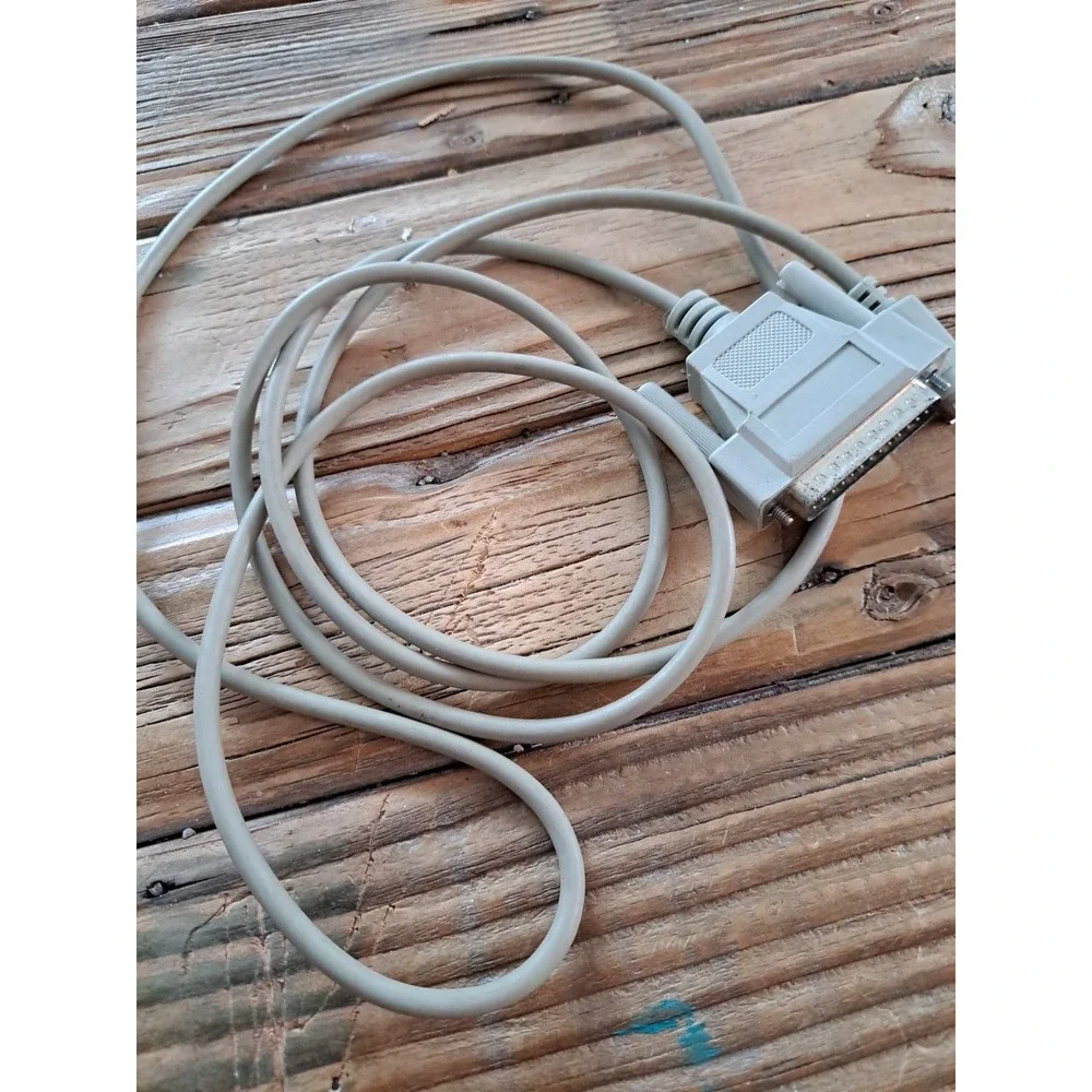 Vintage UNBRANDED Computer ~ 6' Serial Printer Cable - Mini Din 8 pin to DB25